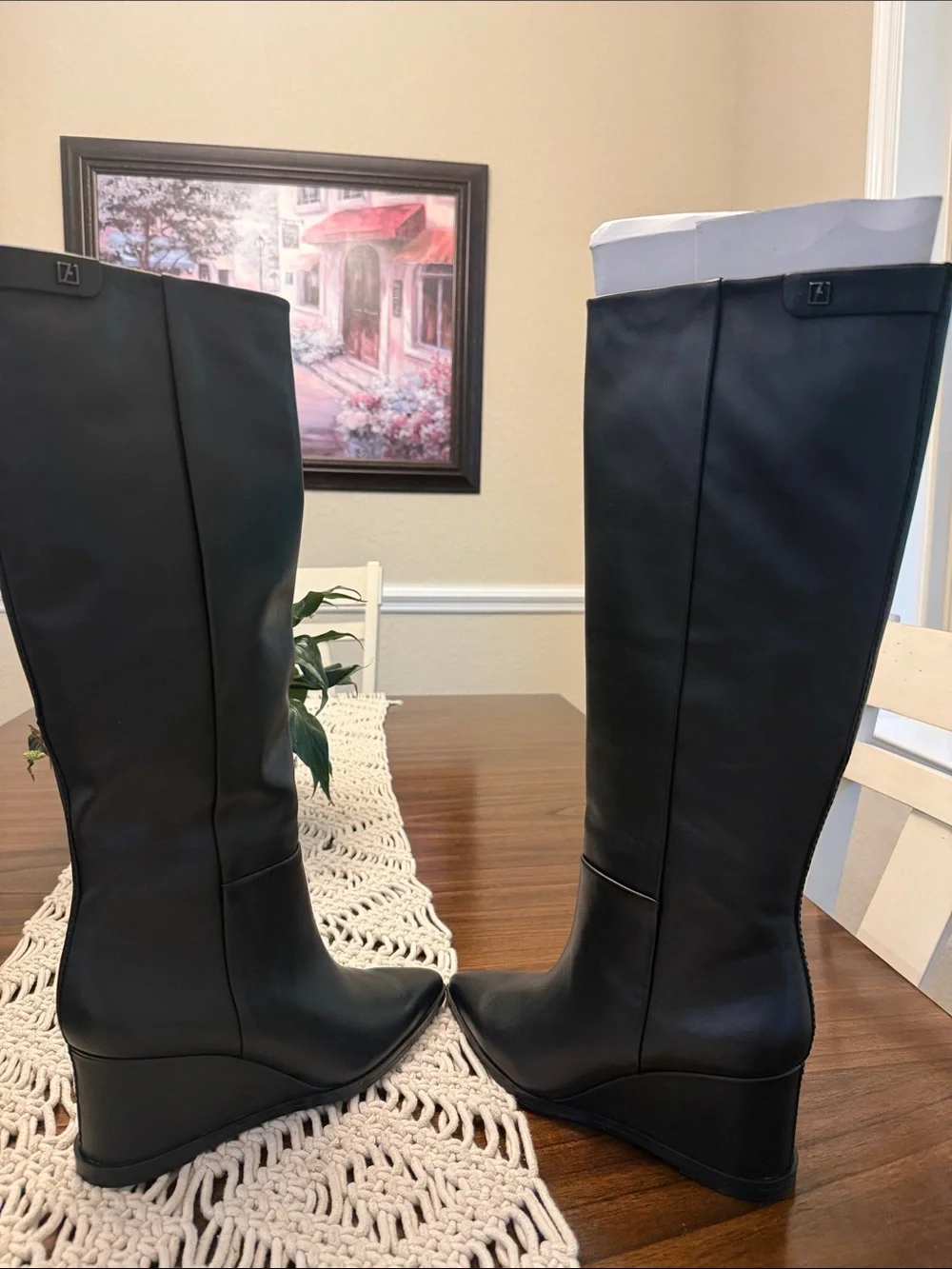 Franco Sarto Black Over-the-Knee Pointed-Toe Boots